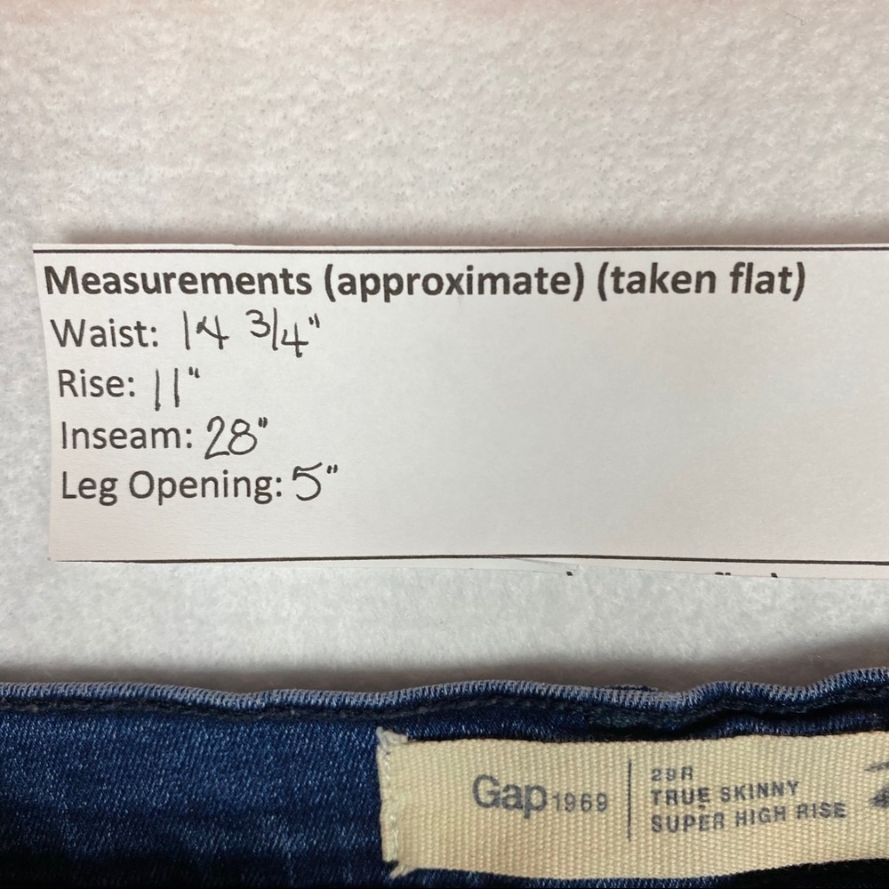 Gap True Skinny High Rise Stretch Dark Wash Denim - Picture 2 of 7